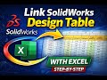 SolidWorks Design Table Tutorial | Link SolidWorks with Excel