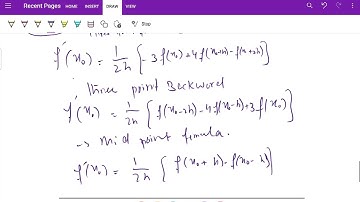 Numerical differentiation two and three points formulas