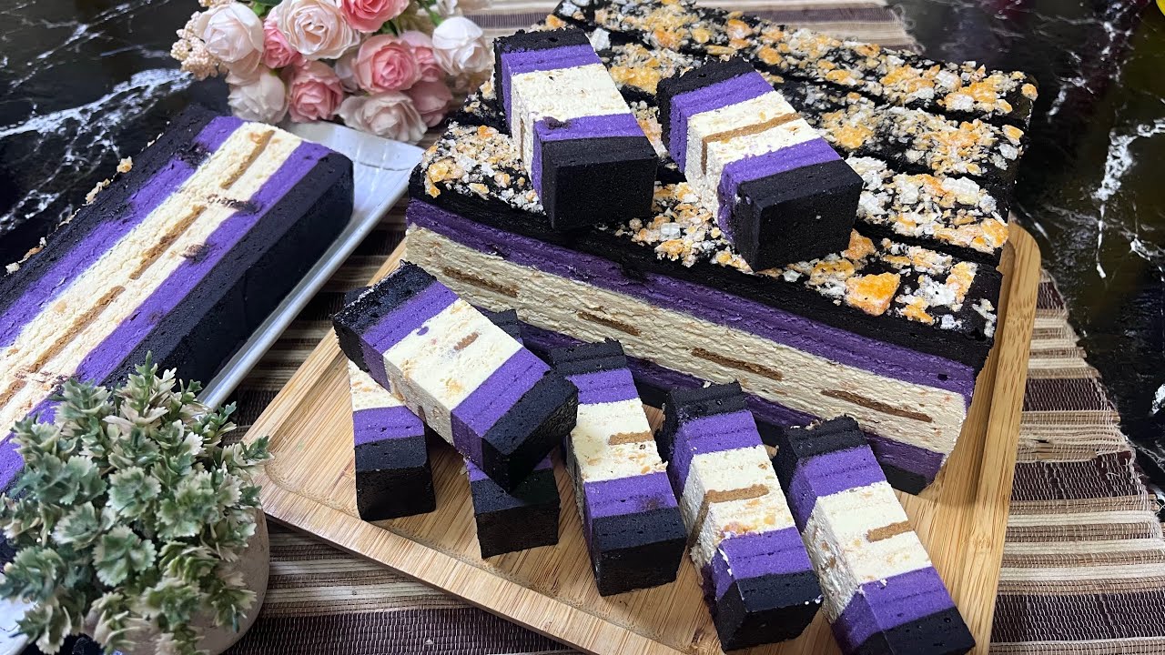 Kek lapis midnight blue//rasa cheese ,blueberry dan dark coklat