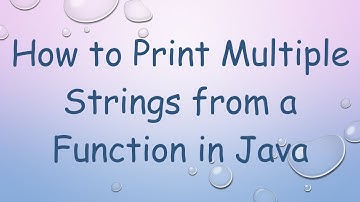 How to Print Multiple Strings from a Function in Java