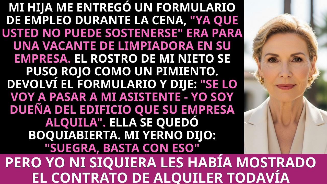 Mi Hija Me Entregó Un Formulario De Empleo Durante La Cena: 