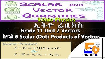Grade 11 Unit 2 Part 6 Scalar (Dot) Product of Vectors