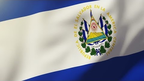 4K El Salvador flag waving in the wind. Looping sun rises style. Animation loop Stock video