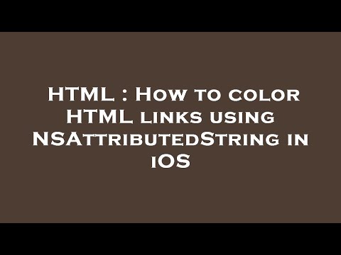 HTML : How to color HTML links using NSAttributedString in iOS