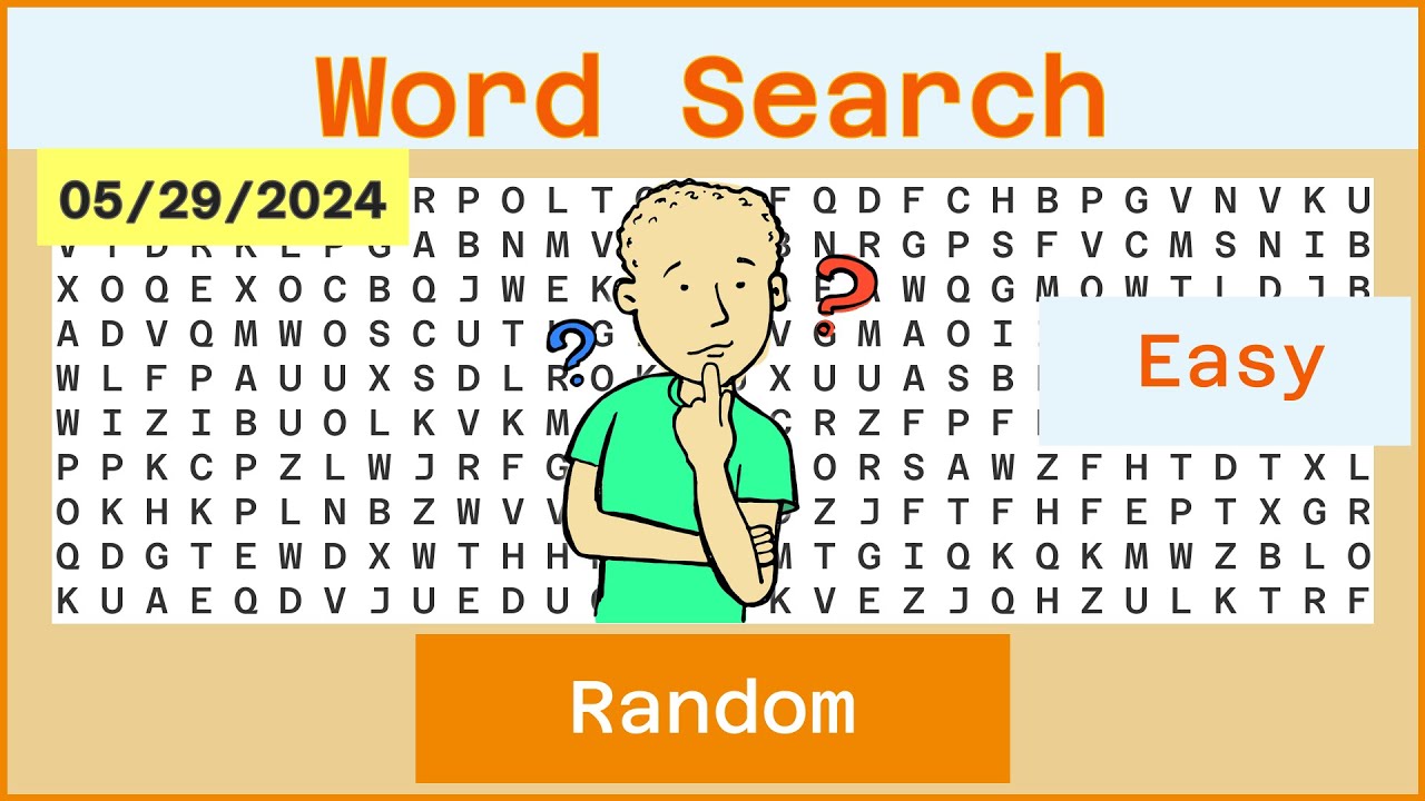 Word Search Easy - Random - 05/29/2024 - YouTube