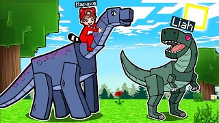 ¡MINECRAFT PERO los DINOSAURIOS me AYUDAN!☄MAPAXE MINECRAFT PERO