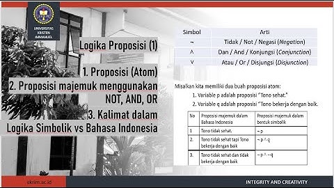 01 Yuk mengerti Proposisi dan operator penghubung NOT, AND, dan OR.