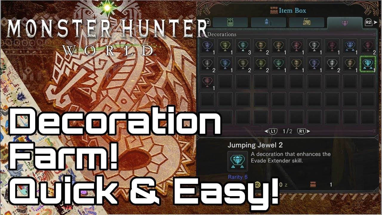 MONSTER HUNTER WORLD! Decoration Farm! Quick & Easy + Argosy ...