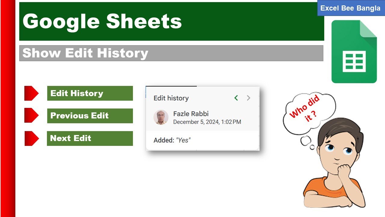 How To Show Edit History In Google Sheets