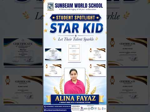 Sunbeam World School young achiever — watch the moment