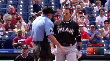 MIA@PHI: Prado ejected after striking out in the 3rd