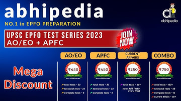 UPSC EPFO Test Series 20203 | EPFO APFC | EPFO EO/AO | Current Affairs | by abhipedia