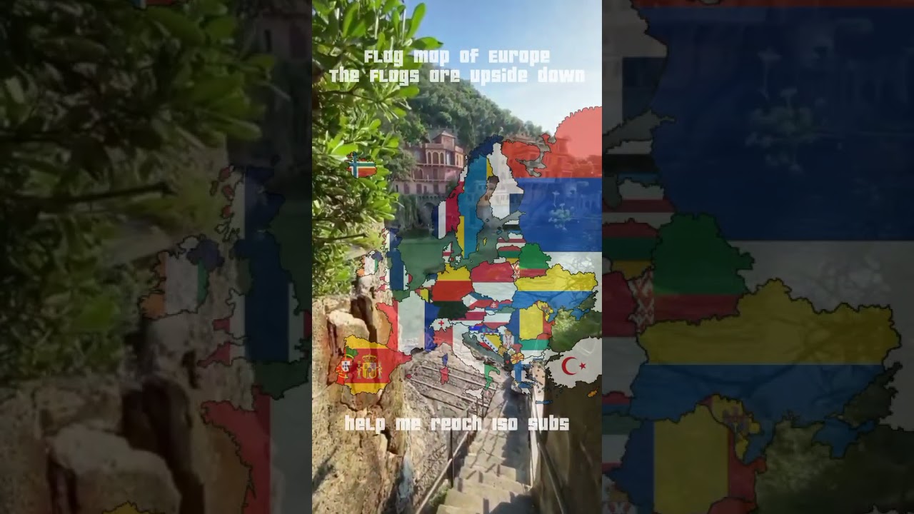 Flag Map of Europe but all the flags are upside down