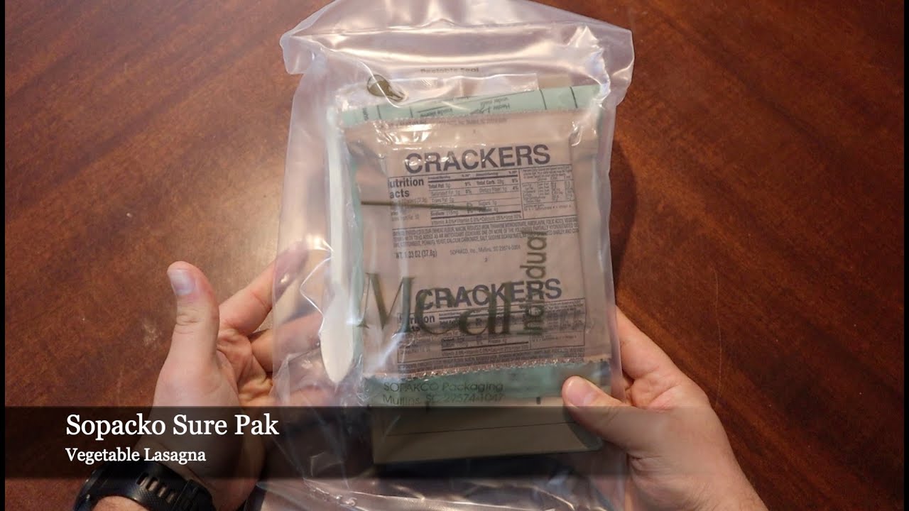 MRE Review Sopacko Sure Pak Vegetable Lasagna YouTube