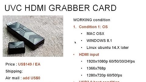 Driver less USB3.0  UVC HDMI capture grabber stick card work on Linux ubuntu