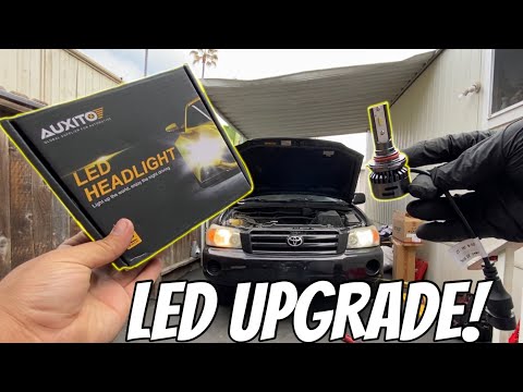 Replacing yellow halogen bulbs 🤢 for some AUXITO LEDS 🥶 ( 2001-2007 TOYOTA Highlander)