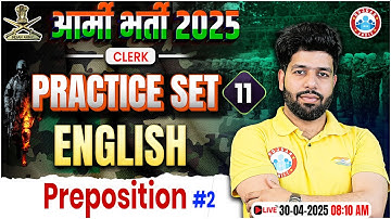 Army Clerk English Practice Set 2025 | Preposition | English for Army Clerk By Anuj Sir