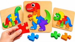 Count & Match the Dinosaurs 🦕🔢 Colorful Puzzle Fun