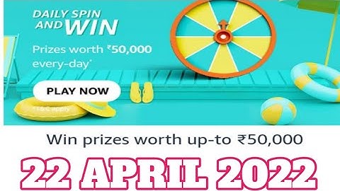 Amazon Funzone Daily Spin and Win Answers Today|22 APRIL 2022| Daily Quiz Time