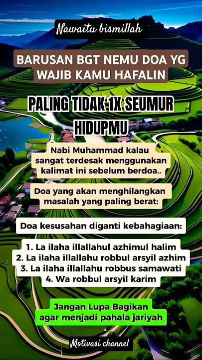 DO'A KESUSAHAN DIGANTI KEBAHAGIAAN 🙏