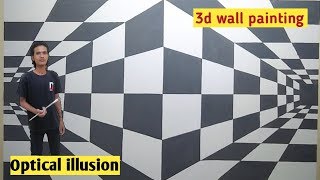 OPTICAL ILLUSION 3D WALL PAINTING TRIANGLE  | MURAL DINDING 3D | 3D WALL DECORATION EFFECT