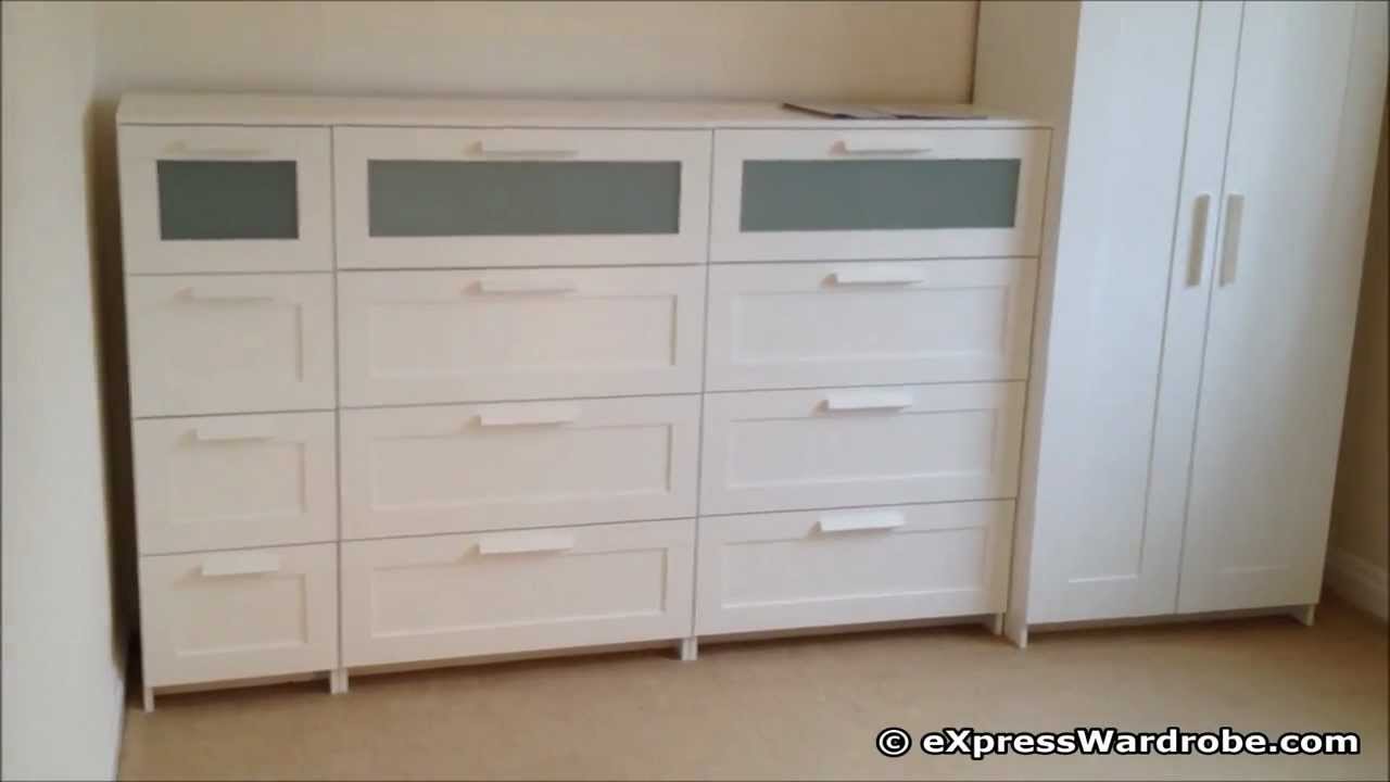Ikea brimnes 2 door wardrobe design with chest of drawers youtube