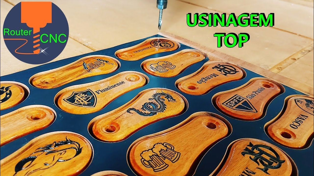 Usinando abridor de garrafa na cnc router sem usar gabarito!