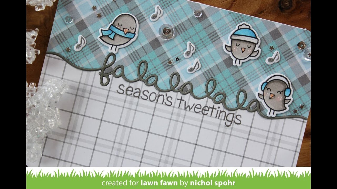 Lawn Fawn | Perfectly Plaid Winter Fa La La La La Card