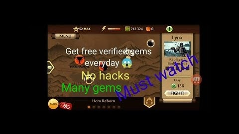 How to get free verified gems everyday in Shadow Fight 2. (No hack). Tips and tricks. Must Watch.