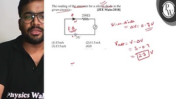 The reading of the ammeter for a silicon diode in the given circuit...