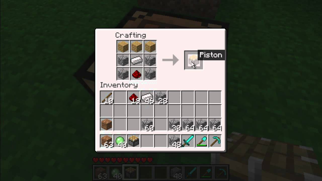 Minecraft : How To Make Pistons - YouTube