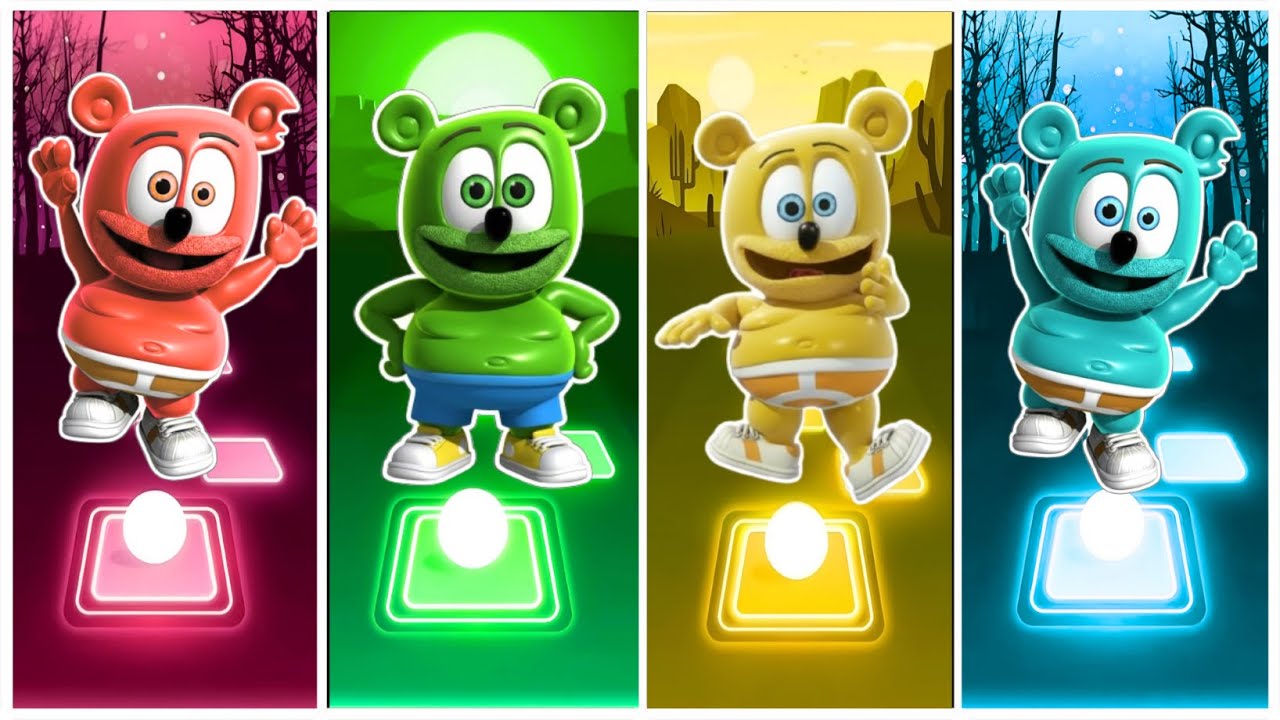 Gummy Bear EXE❤️ 🆚 Gummy Bear EXE💚 🆚 Gummy Bear Song🩵 Cover 🎶 Tiles Hop EDM Rush