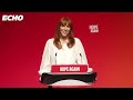 'It's GOOD to be BACK' | Angela Rayner's EMOTIONAL RETURN to the Labour Party Conference