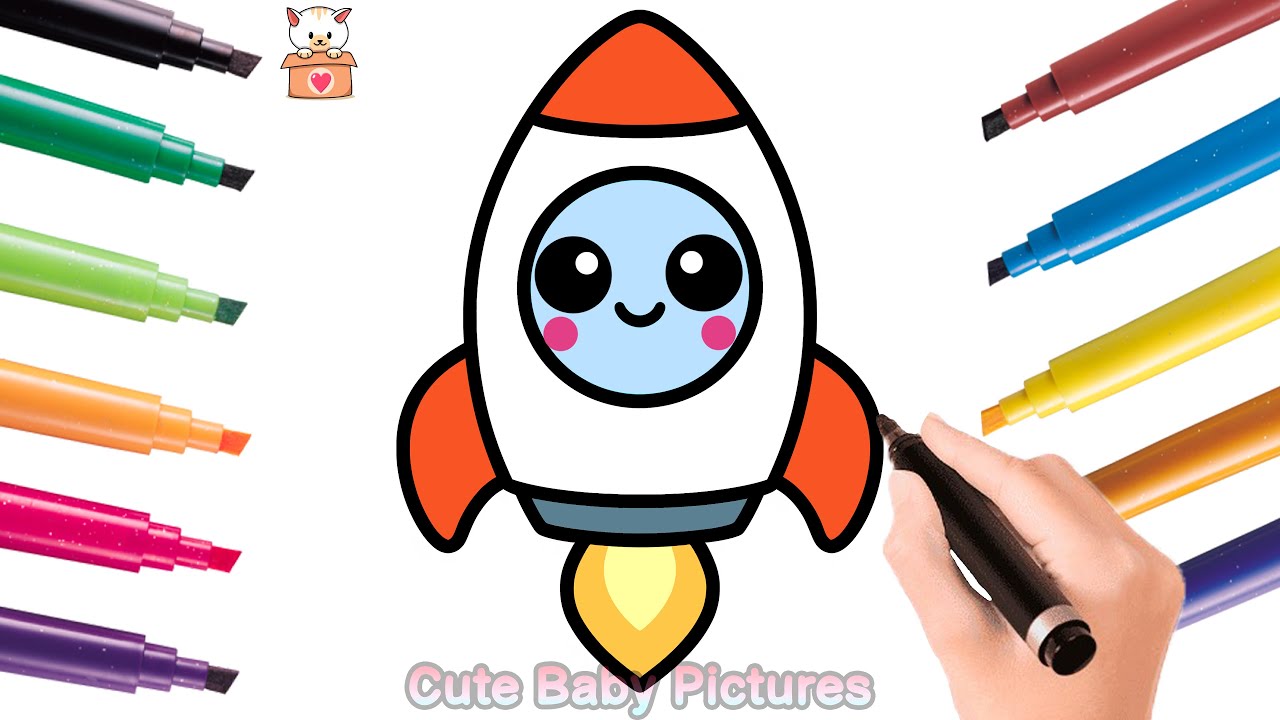 How to Draw a Cute Rocket