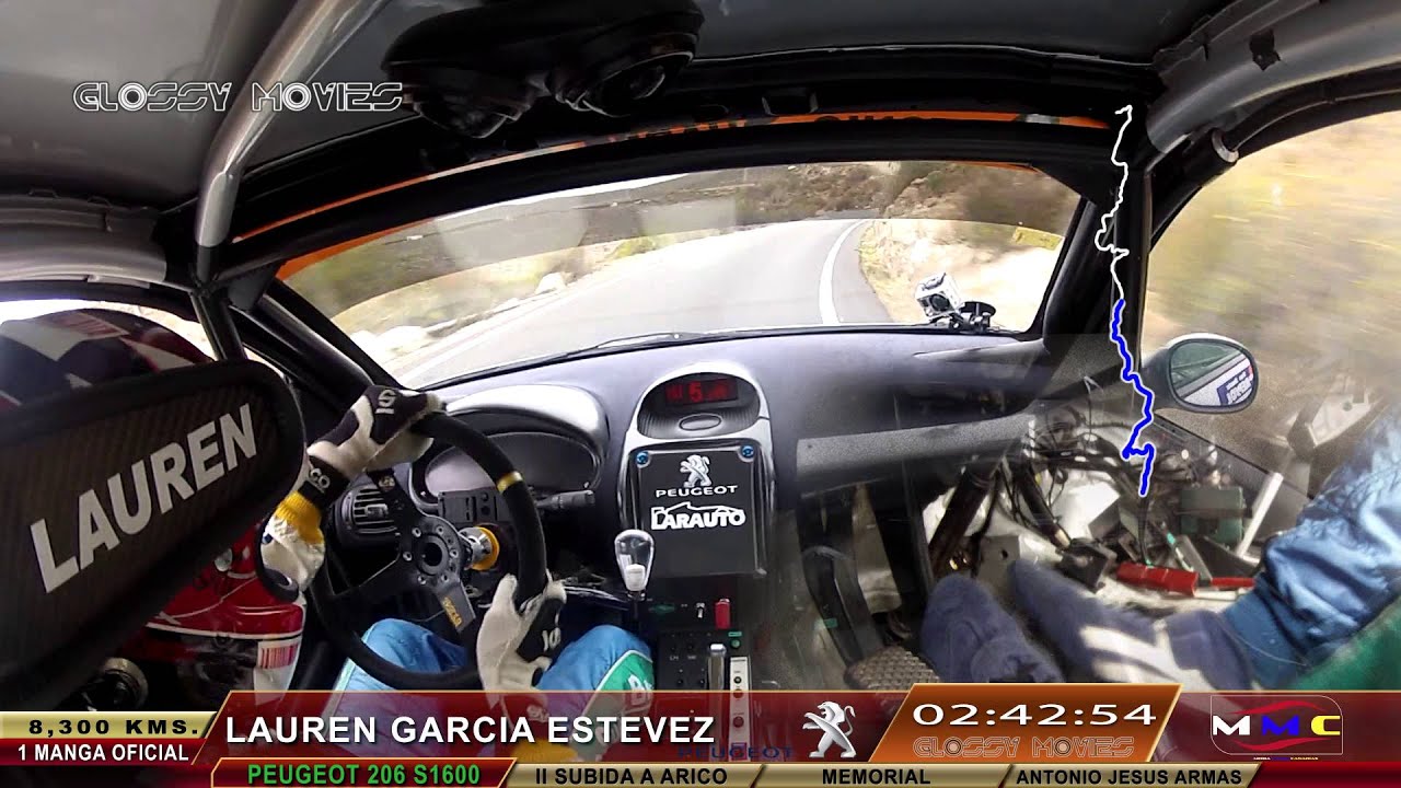 Onboard II Subida a Arico Lauren García Estevez - Peugeot 206 S1600 [ Glossy Movies  ]