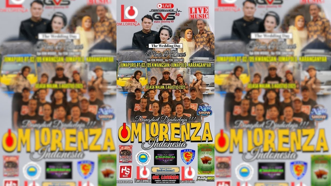 🔴LIVE OM LORENZA || WEDDING RACHMA & FEMI || 5 AGUSTUS 2025 || GVS HD Multimedia