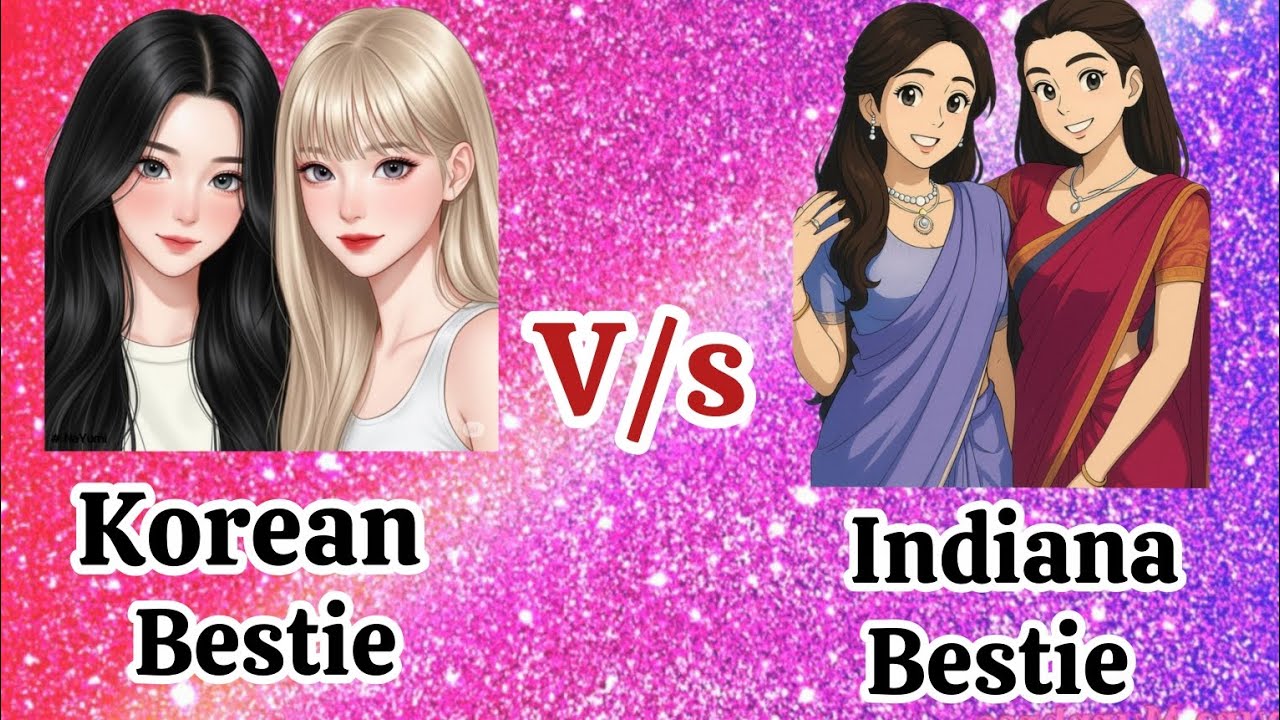 Korean bestie v/s Indiana bestie dress 👗 heels 👠 phone case 📱 and hairstyle ❤️#AZ Editorl