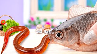 Best Of Seafood- How To Cook Spicy Grilled Fish and Lemongrass Grilled Eel- Miniature Cooking
