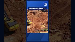 Water main break site in Forsyth County
