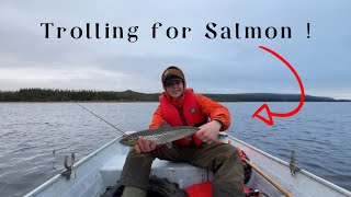 Trolling for SALMON in Newfoundlands BIGGEST LAKE !  Fishing for Salmon in Grand Lake