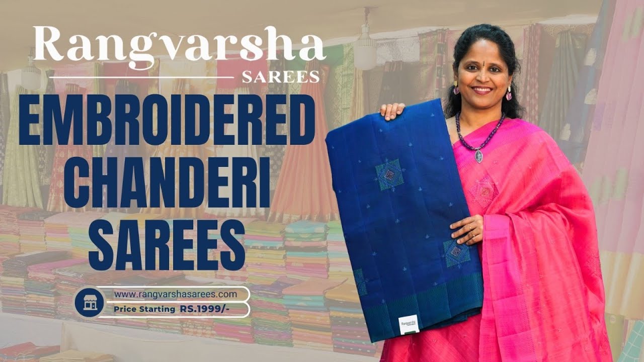Embroidered Chanderi Sarees- Rangvarsha Sarees- Festive Jewel toned chanderi sarees-28th August 2024