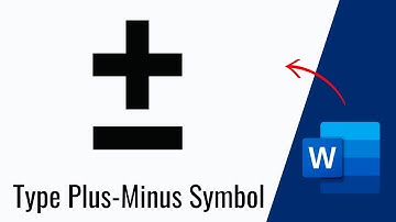 How to Type plus minus symbol in ms word