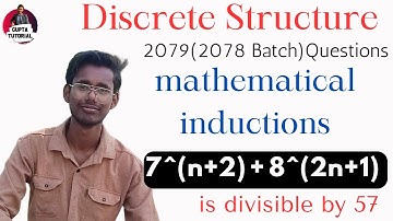 Use mathematical inductions to prove 7^(n+2) + 8^(2n+1) is divisible by 57