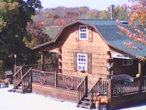 Log Cabins Fall Colors Deer Tracks Harpers Ferry Iowa Youtube