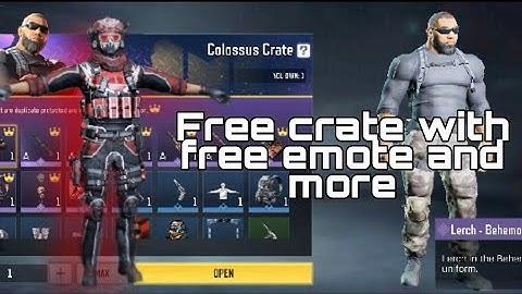 FREE CRATE WITH FREE EMOTE,CHARACTER AND SKINS | CODM