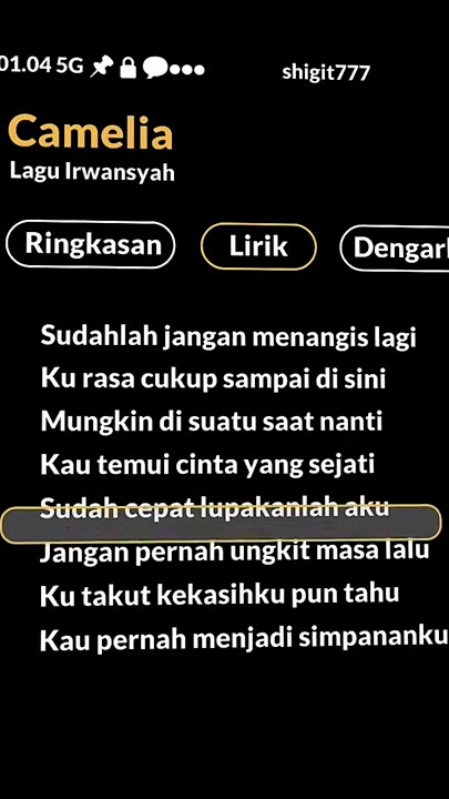 lirik lagu Camelia