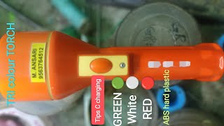 Railway tricolour Torch  Buy 9563764512 WhatsApp abs hard plastic body tips (C) charging port