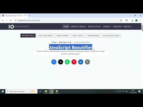 JavaScript Beautifier by ImageOnline.co : Free Online Formatter Tutorial