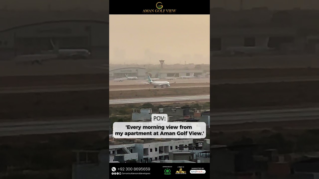 Jinnah International Airport Runway View | Aman Golf View Apartment 