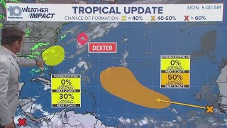 Tracking the tropics: Tropical Storm Dexter, 2 other disturbances out in the Atlantic